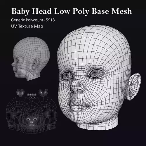 Baby head low poly