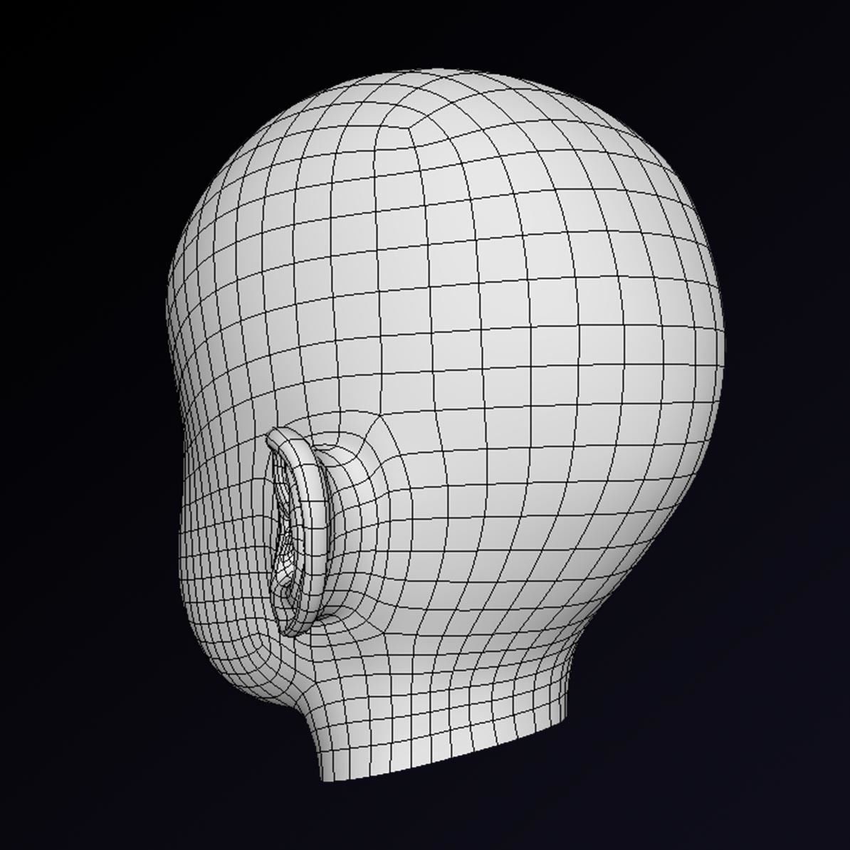 Baby head low poly Low-poly 3D model_3