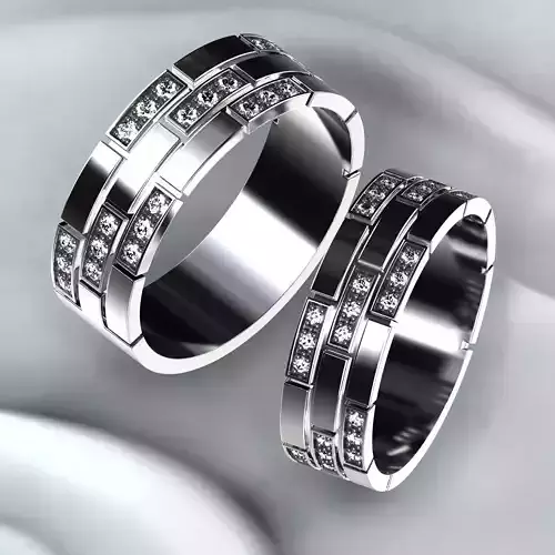 Wedding Gold Rings with Diamonds