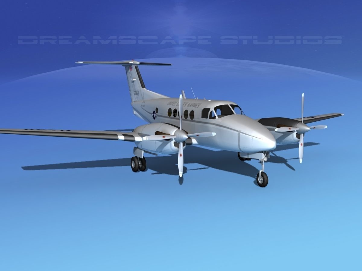 Beechcraft UC-12Q Huron V07 USMC 3D model_2