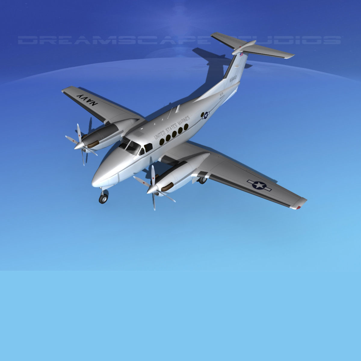 Beechcraft UC-12Q Huron V07 USMC 3D model_11