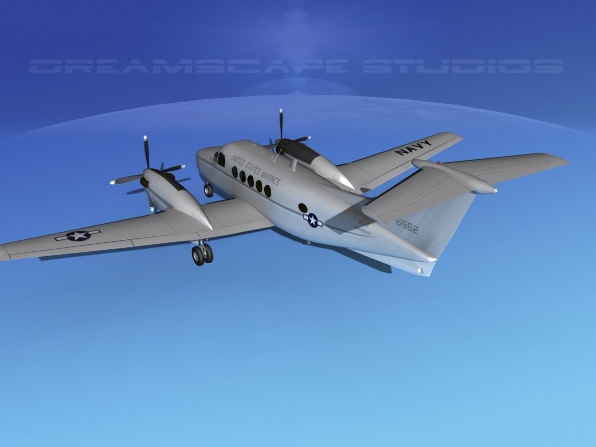 Beechcraft UC-12Q Huron V07 USMC 3D model_7