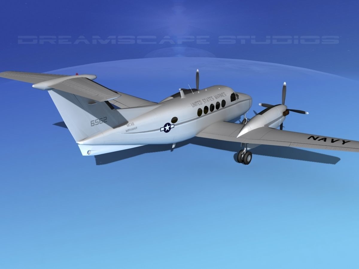Beechcraft UC-12Q Huron V07 USMC 3D model_5