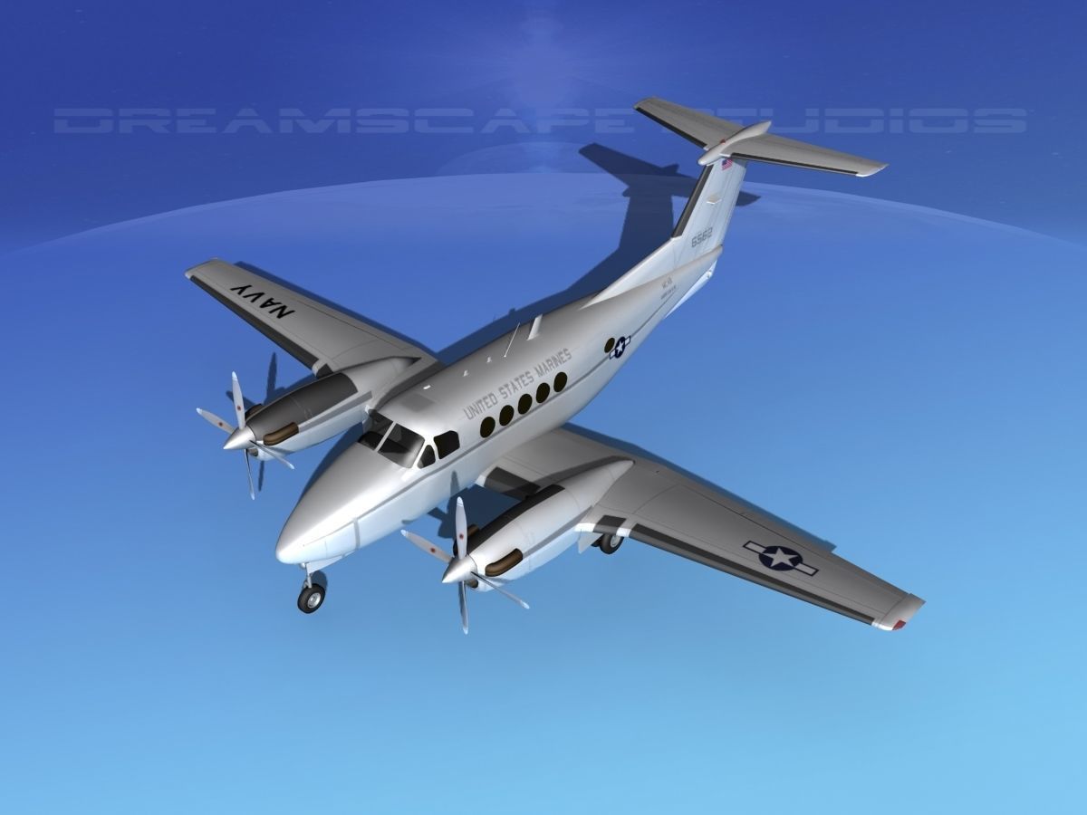 Beechcraft UC-12Q Huron V07 USMC 3D model_10