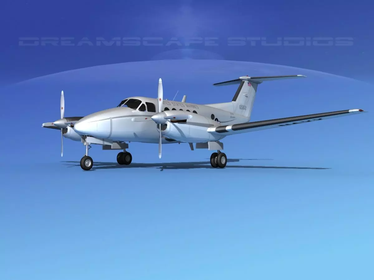 Beechcraft UC-12Q Huron V07 USMC 3D model_0