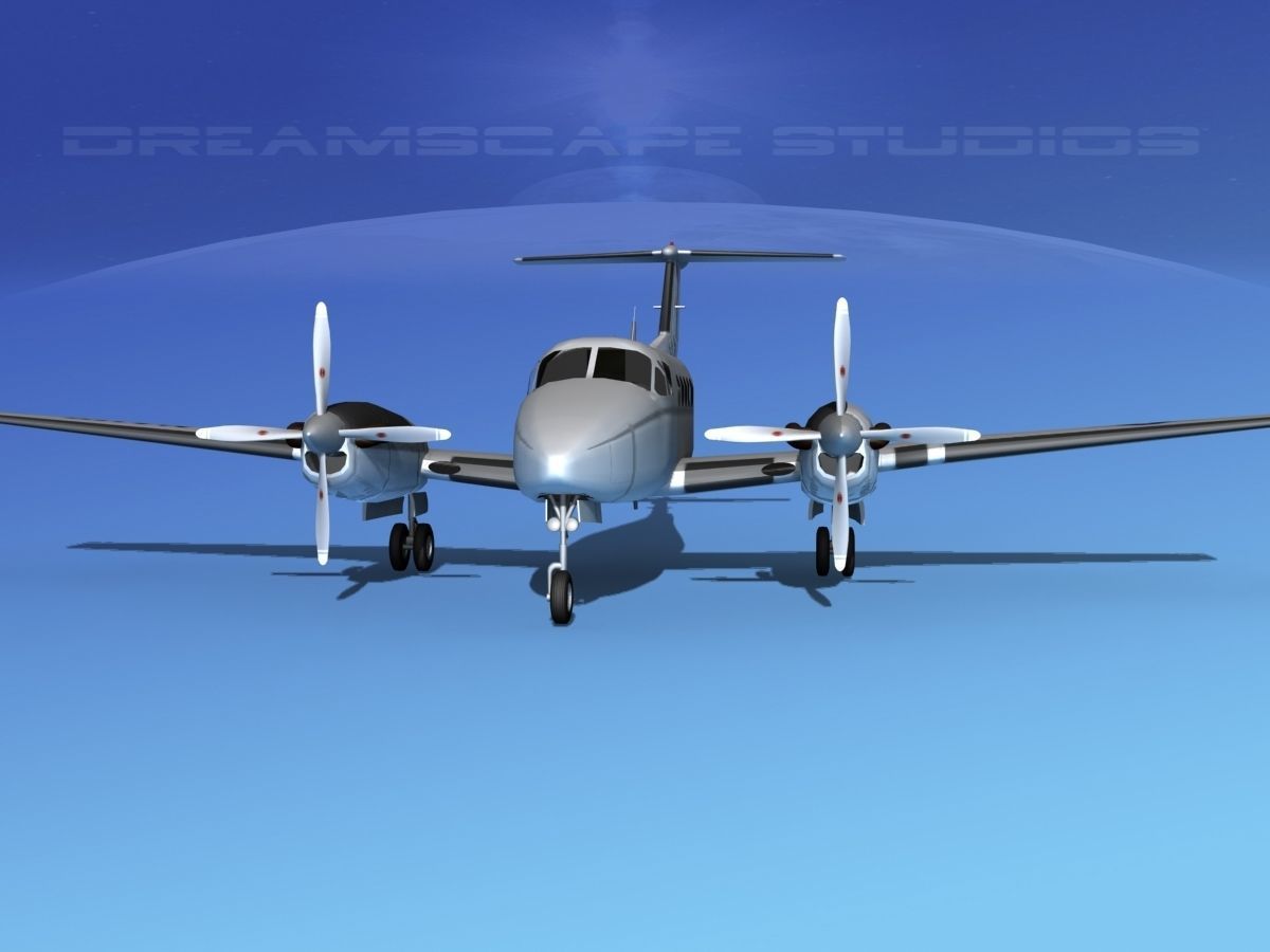 Beechcraft UC-12Q Huron V07 USMC 3D model_1