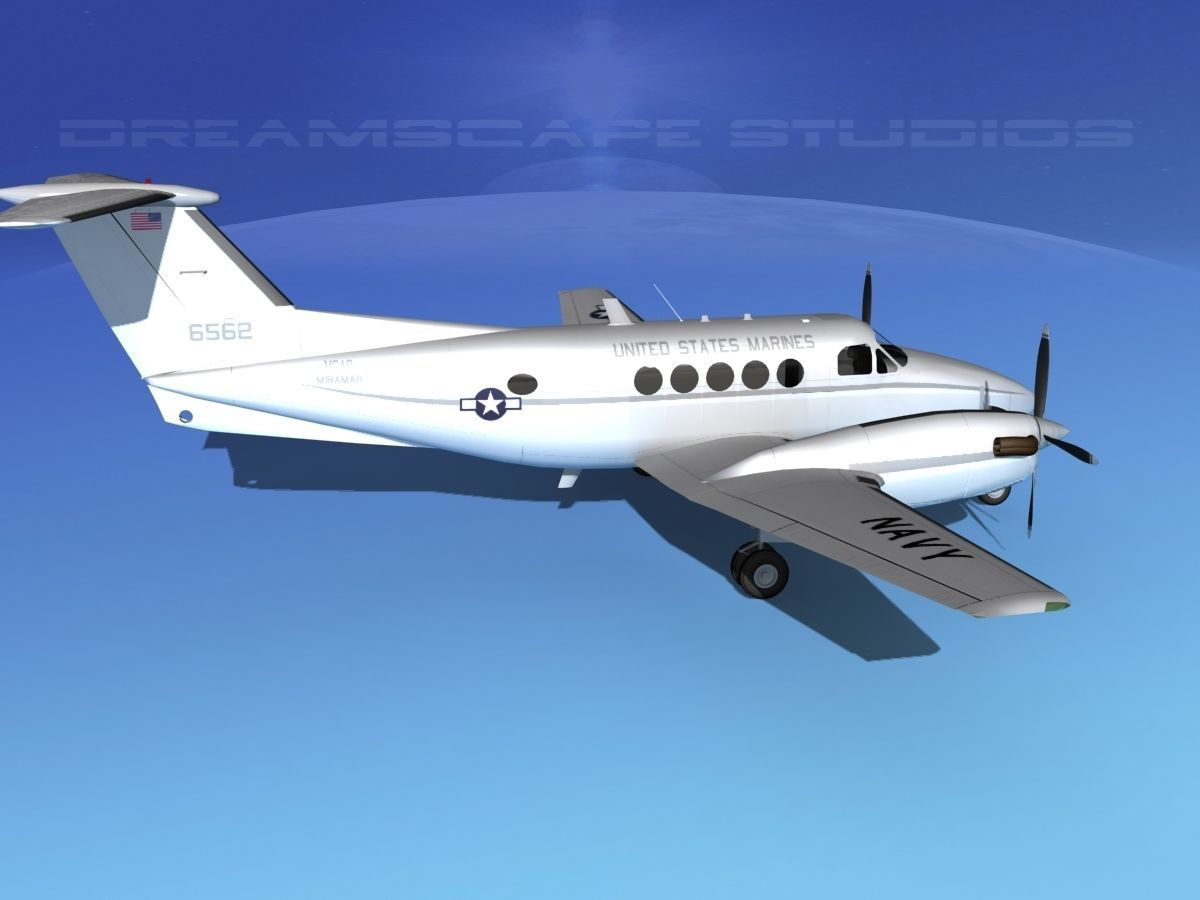 Beechcraft UC-12Q Huron V07 USMC 3D model_4