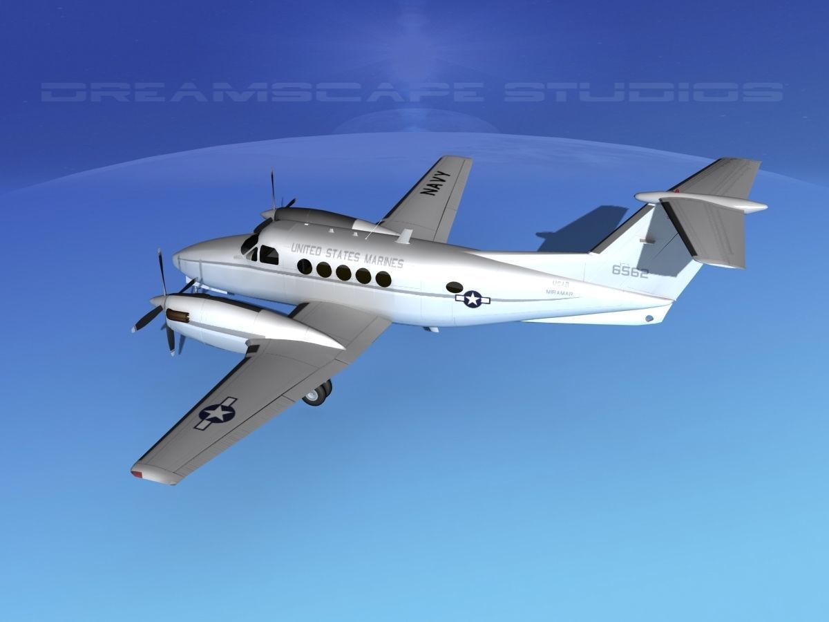 Beechcraft UC-12Q Huron V07 USMC 3D model_8