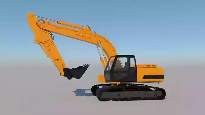 Full Rigged Excavator 3D model