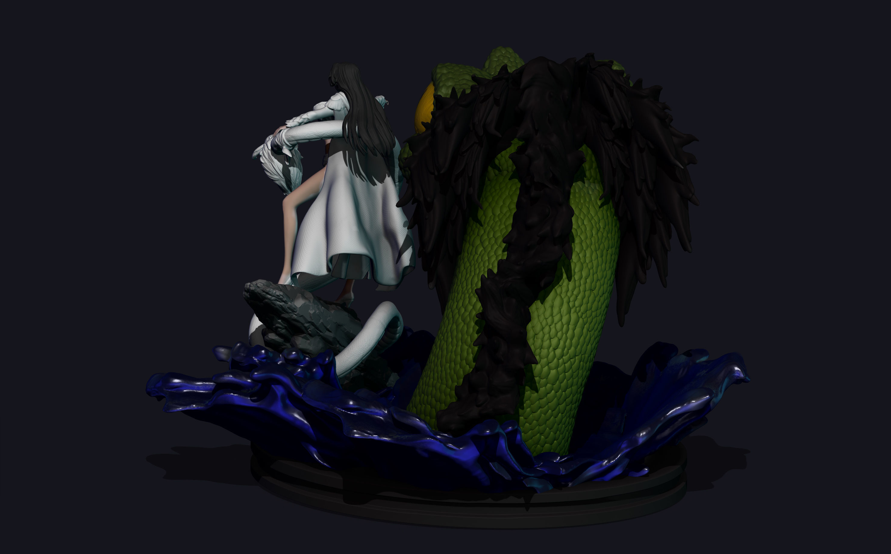 boa hancock - one piece - 3d print statue big version 3D print model_4