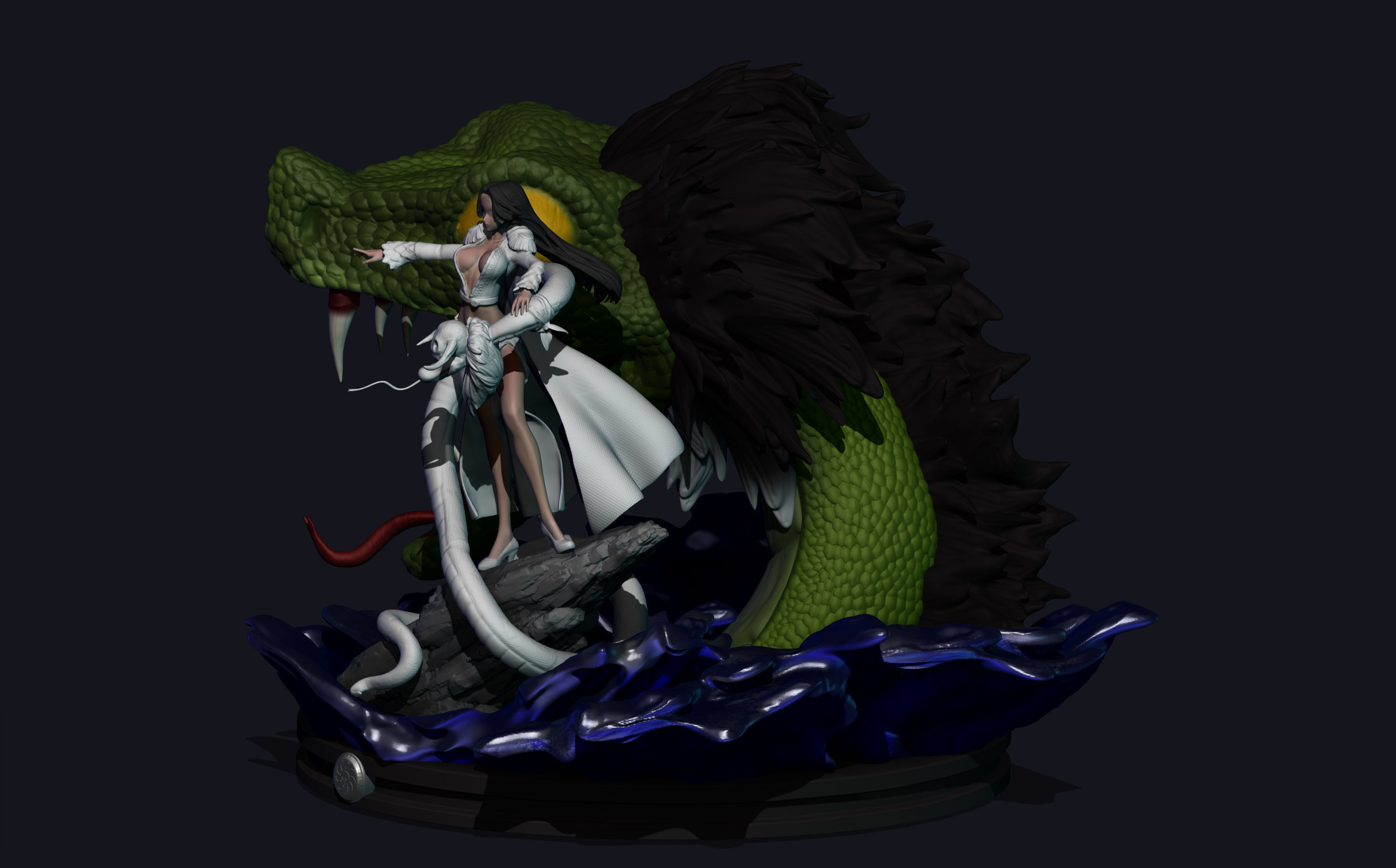 boa hancock - one piece - 3d print statue big version 3D print model_3