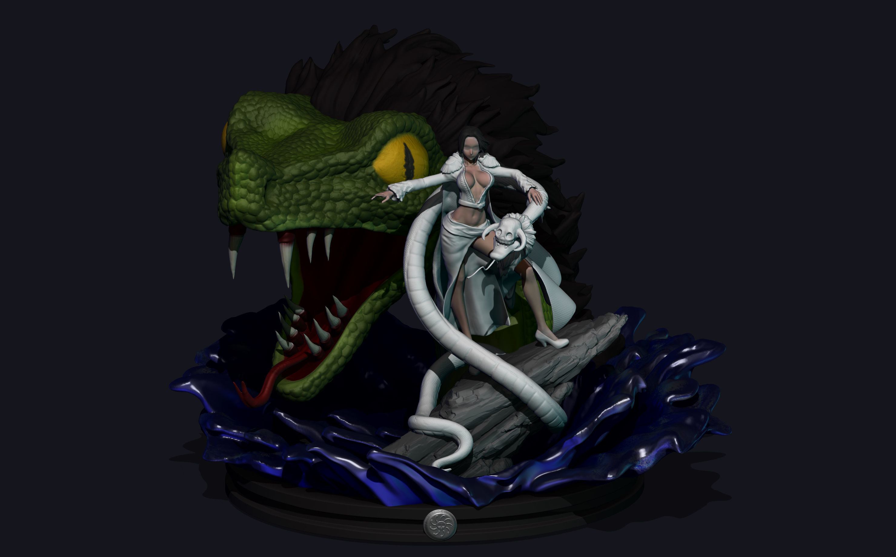 boa hancock - one piece - 3d print statue big version 3D print model_2