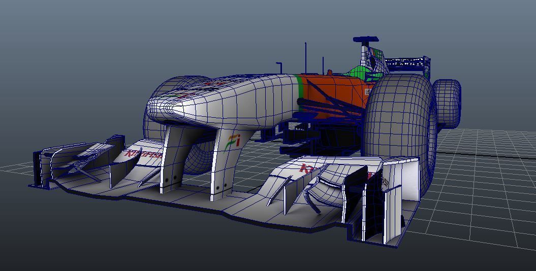 Force India 2011 Melbourne LOW POLY Low-poly 3D model_1