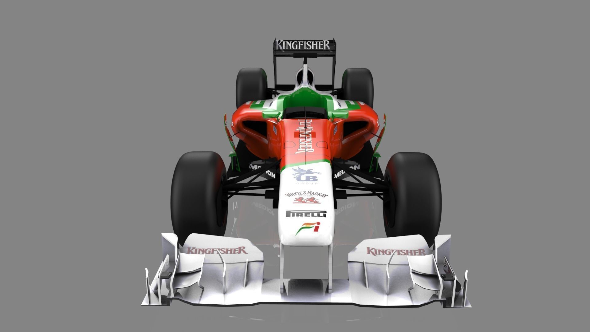 Force India 2011 Melbourne LOW POLY Low-poly 3D model_5