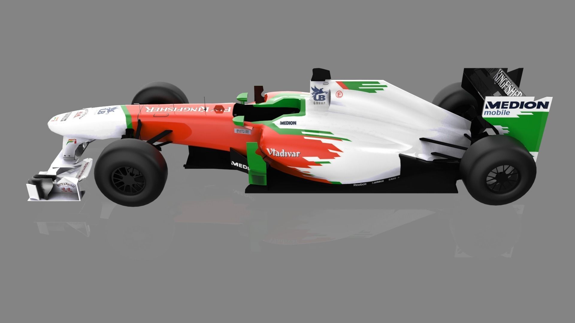 Force India 2011 Melbourne LOW POLY Low-poly 3D model_4