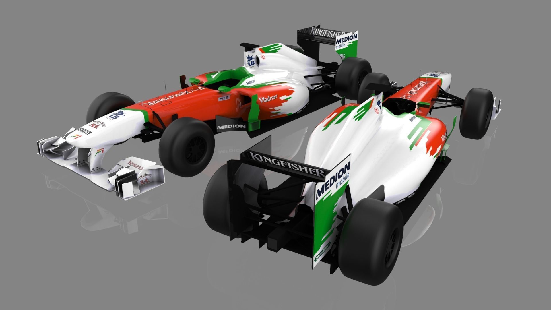 Force India 2011 Melbourne LOW POLY Low-poly 3D model_6