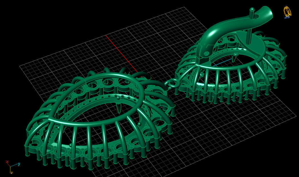 Emerald Pear Shape Playing Diamond Gold Earring 3D print model_16