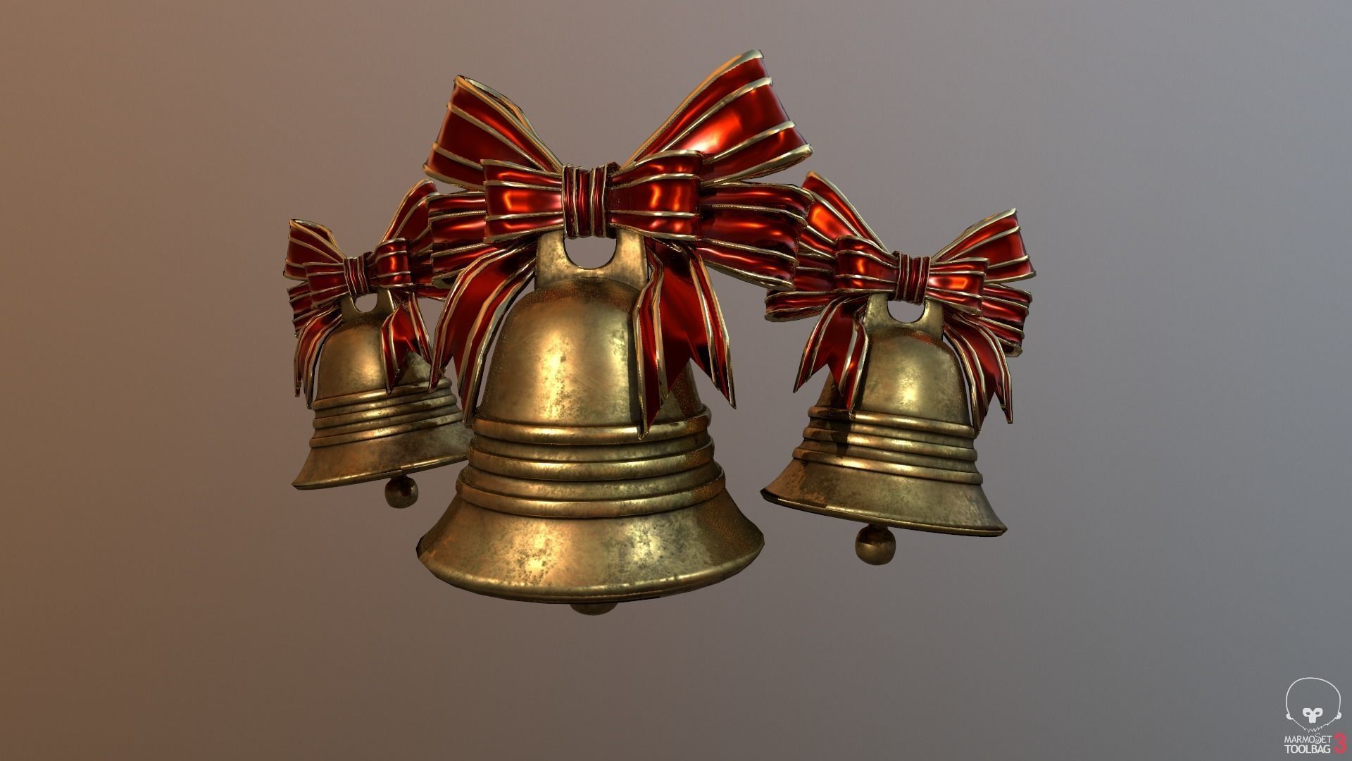 Christmas Bell Free low-poly 3D model_1