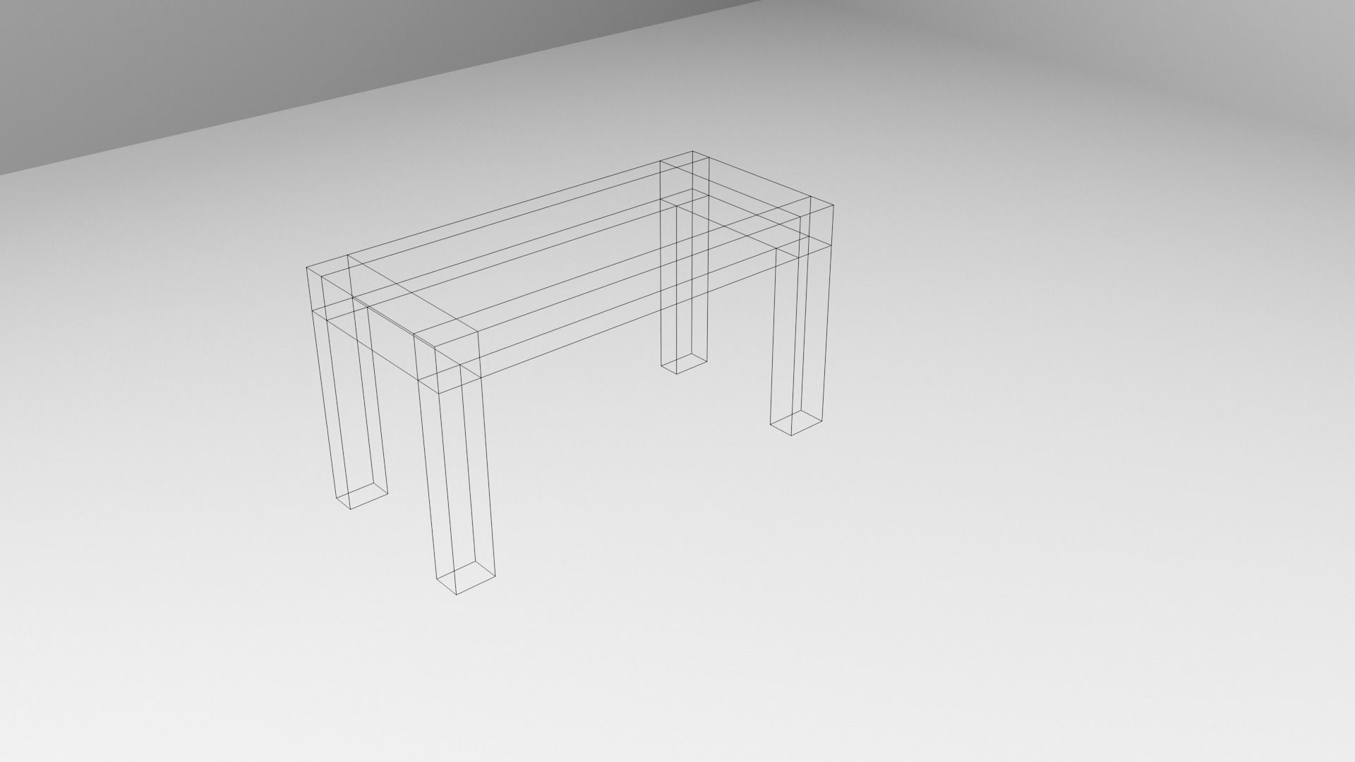 Rectangle Desk 4 3D model_4