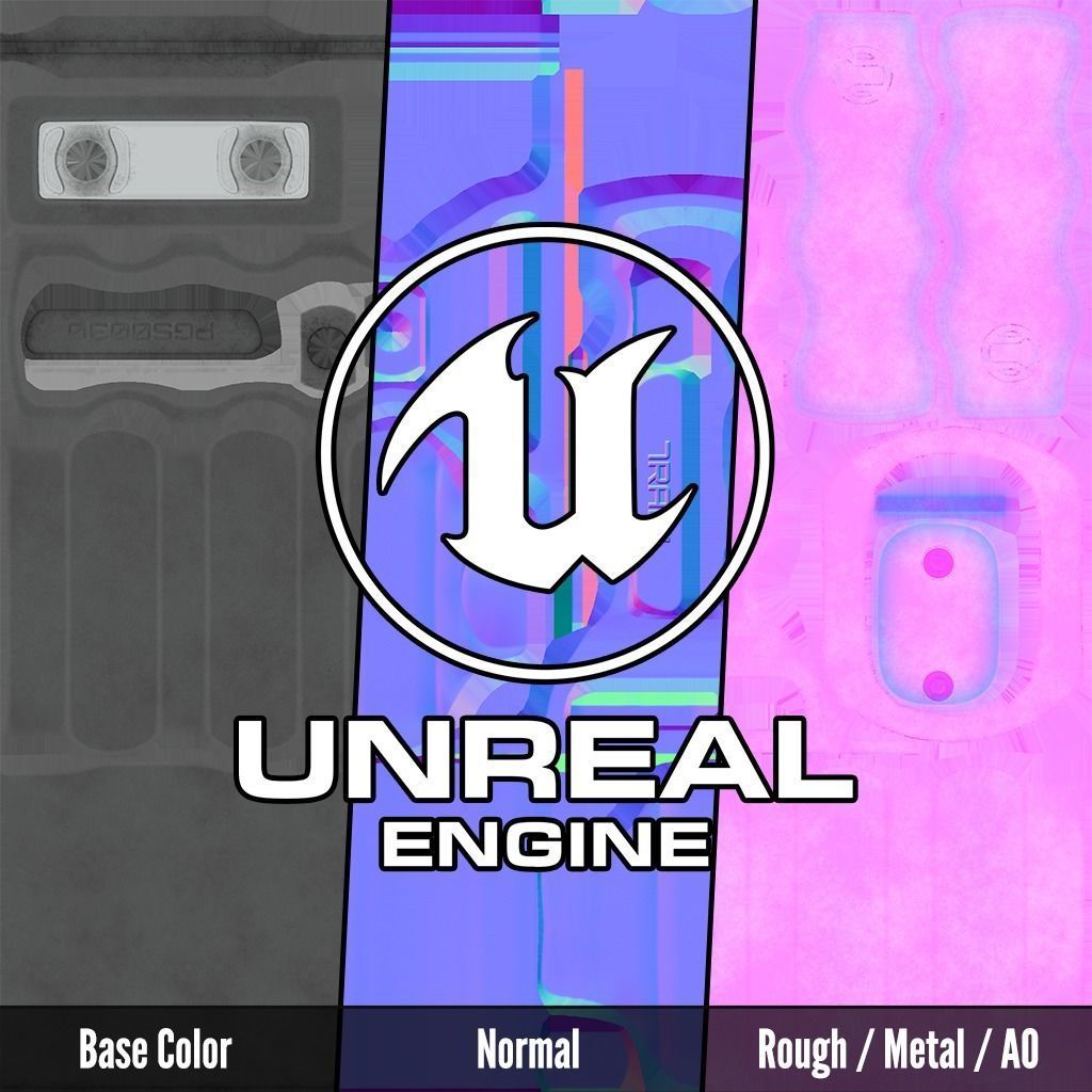 Railscales RSB MLOK Vertical Grip Low-poly 3D model_28