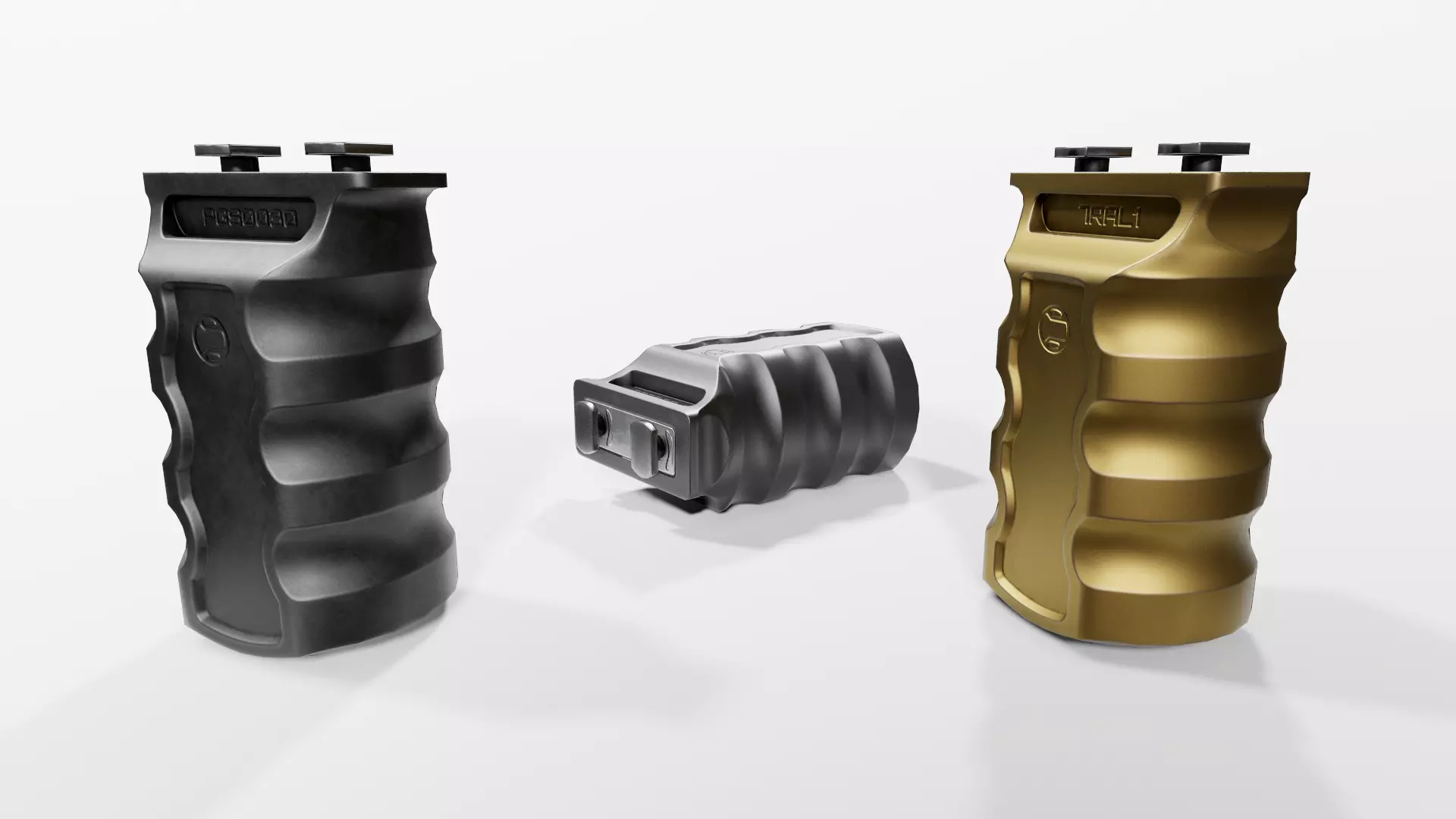 Railscales RSB MLOK Vertical Grip Low-poly 3D model_0