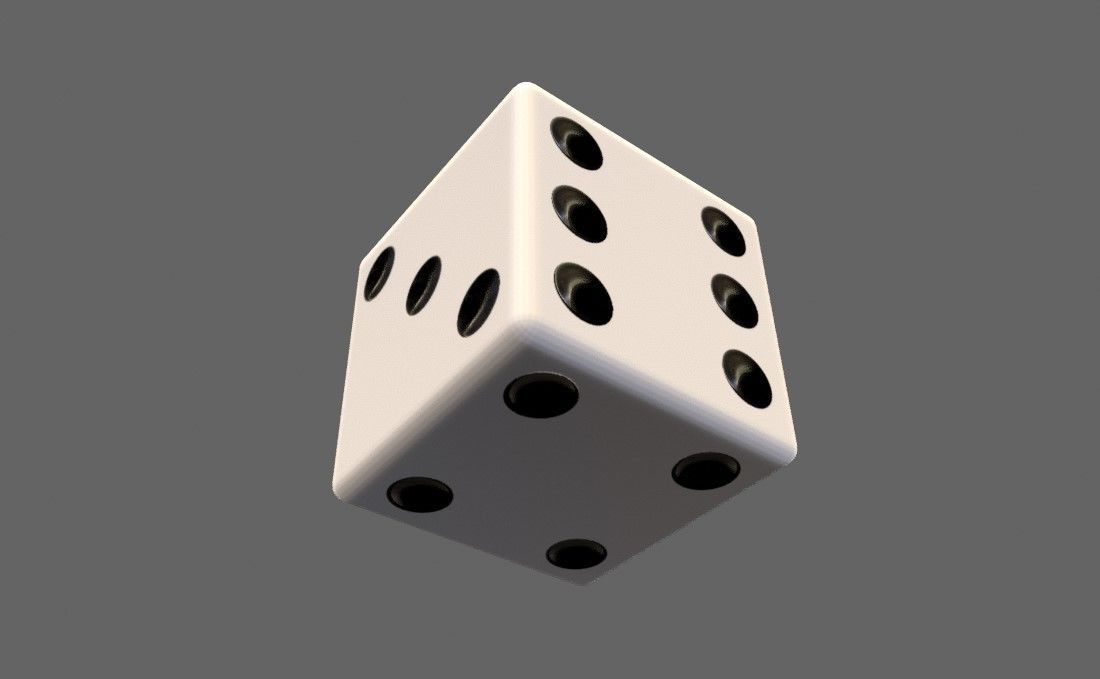 Dice Six Sides - Bump Map - Dado Seis Lados Low-poly 3D model_4