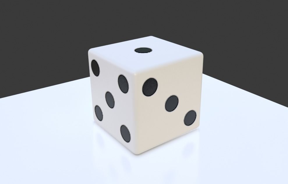 Dice Six Sides - Bump Map - Dado Seis Lados Low-poly 3D model_12