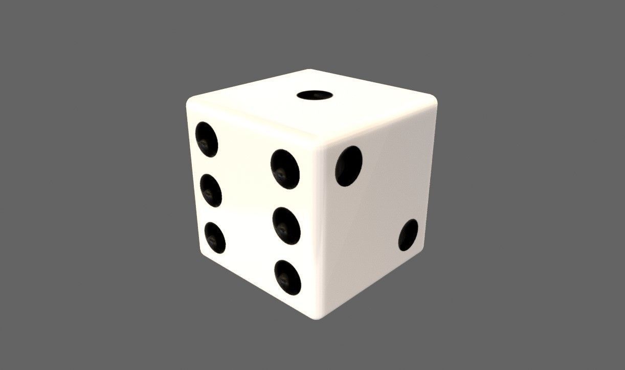 Dice Six Sides - Bump Map - Dado Seis Lados Low-poly 3D model_7