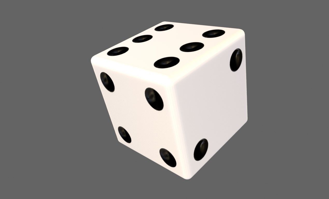 Dice Six Sides - Bump Map - Dado Seis Lados Low-poly 3D model_5