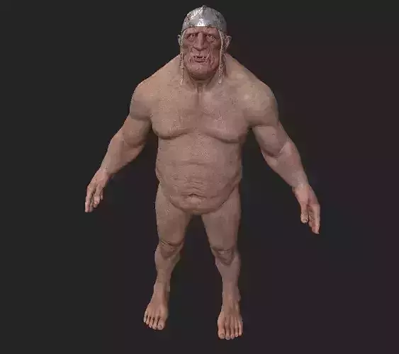 Orc Model unclothed man with helmet