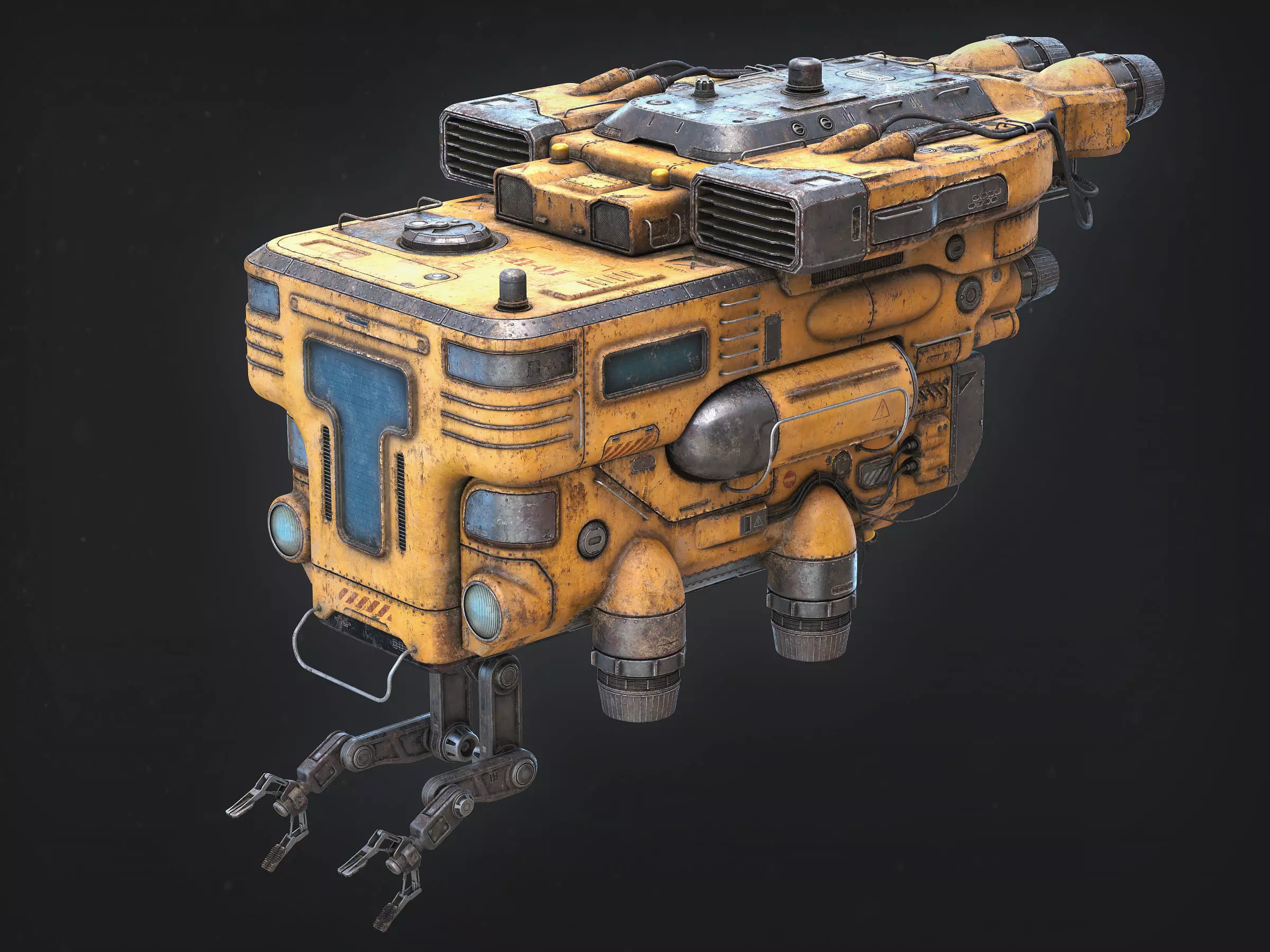 Old Junk Spaceship 3D model_0