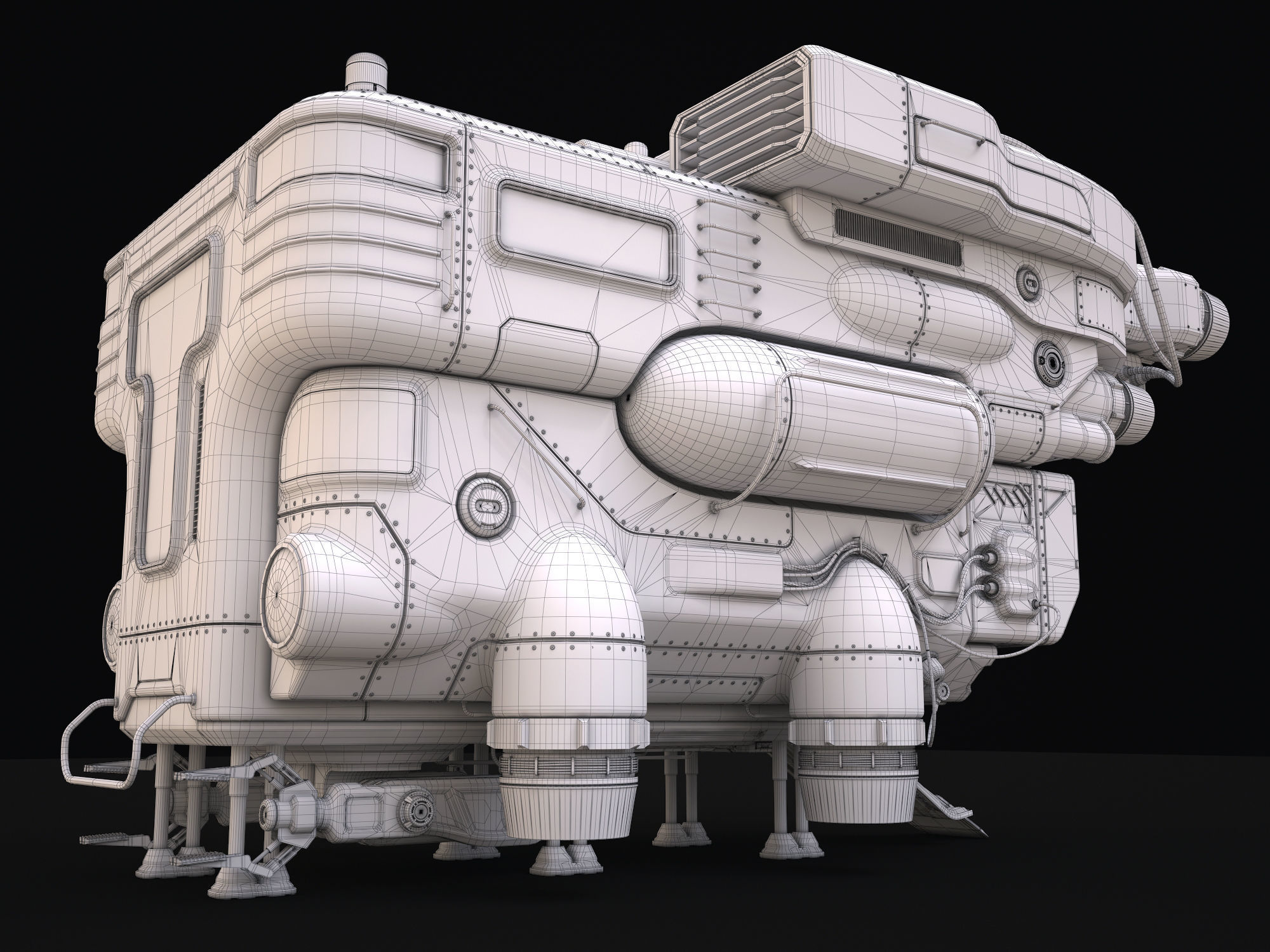 Old Junk Spaceship 3D model_10