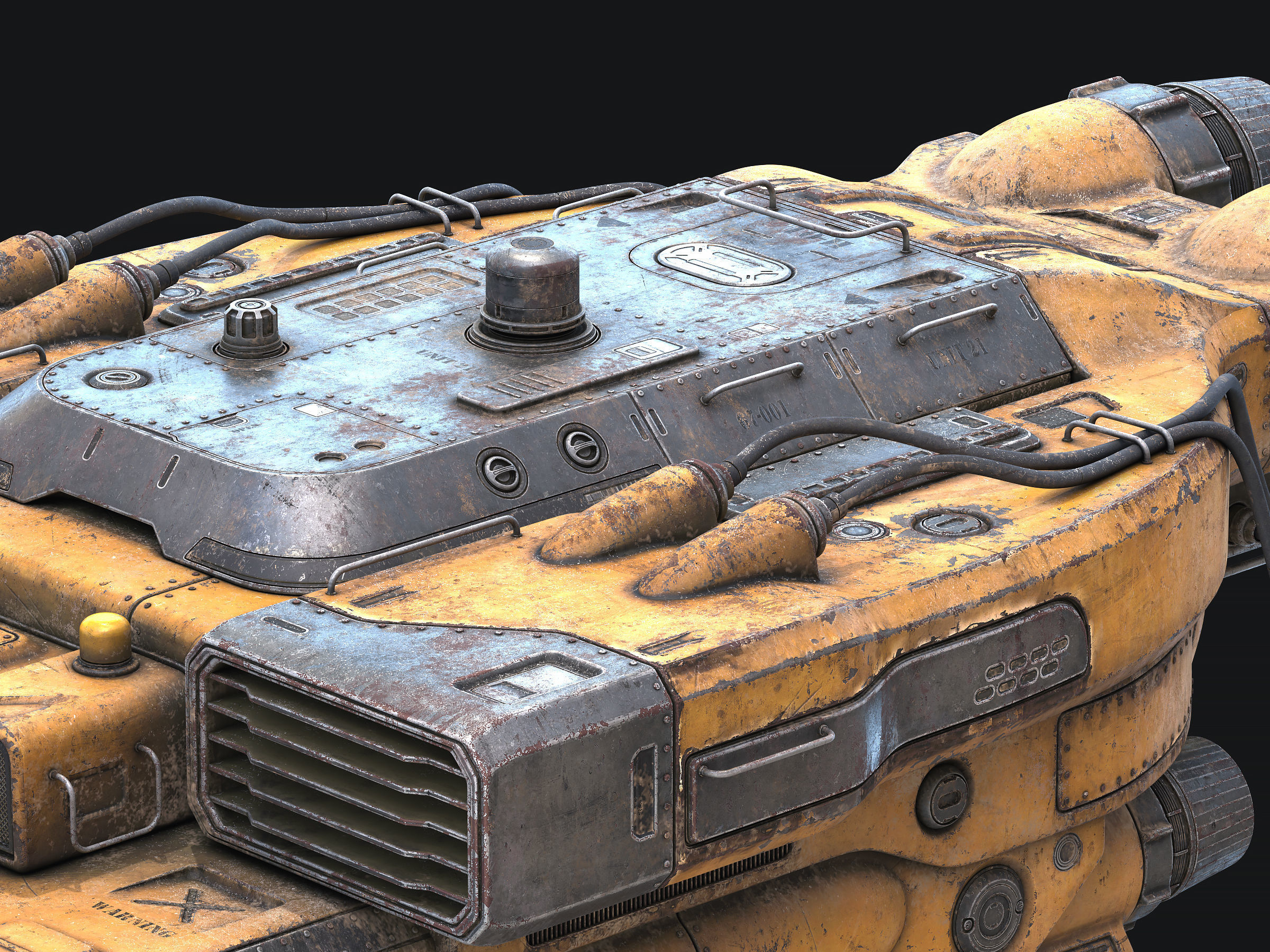 Old Junk Spaceship 3D model_8