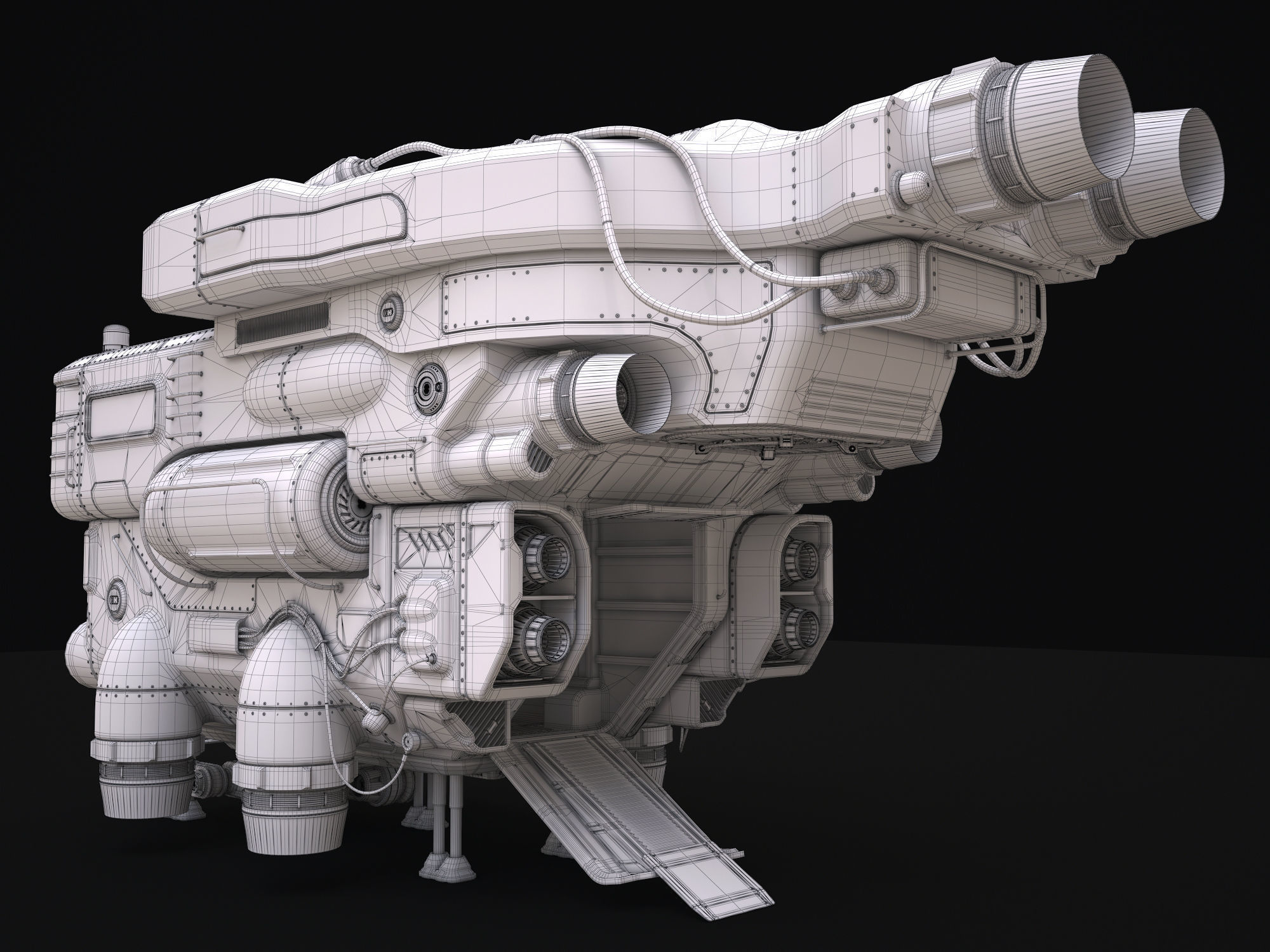 Old Junk Spaceship 3D model_11