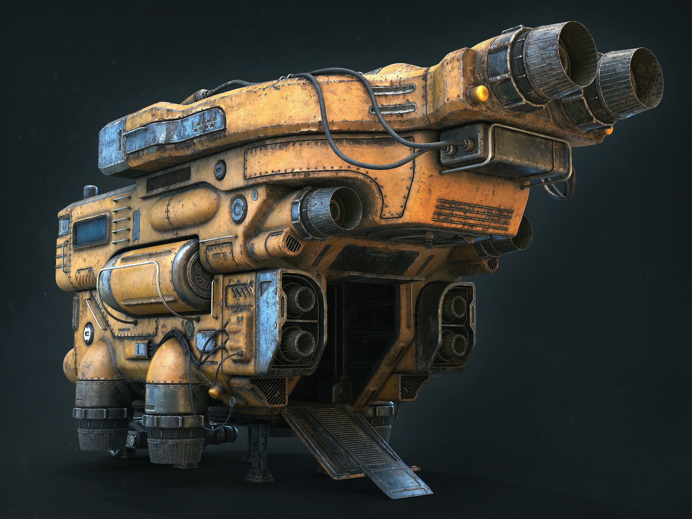 Old Junk Spaceship 3D model_4