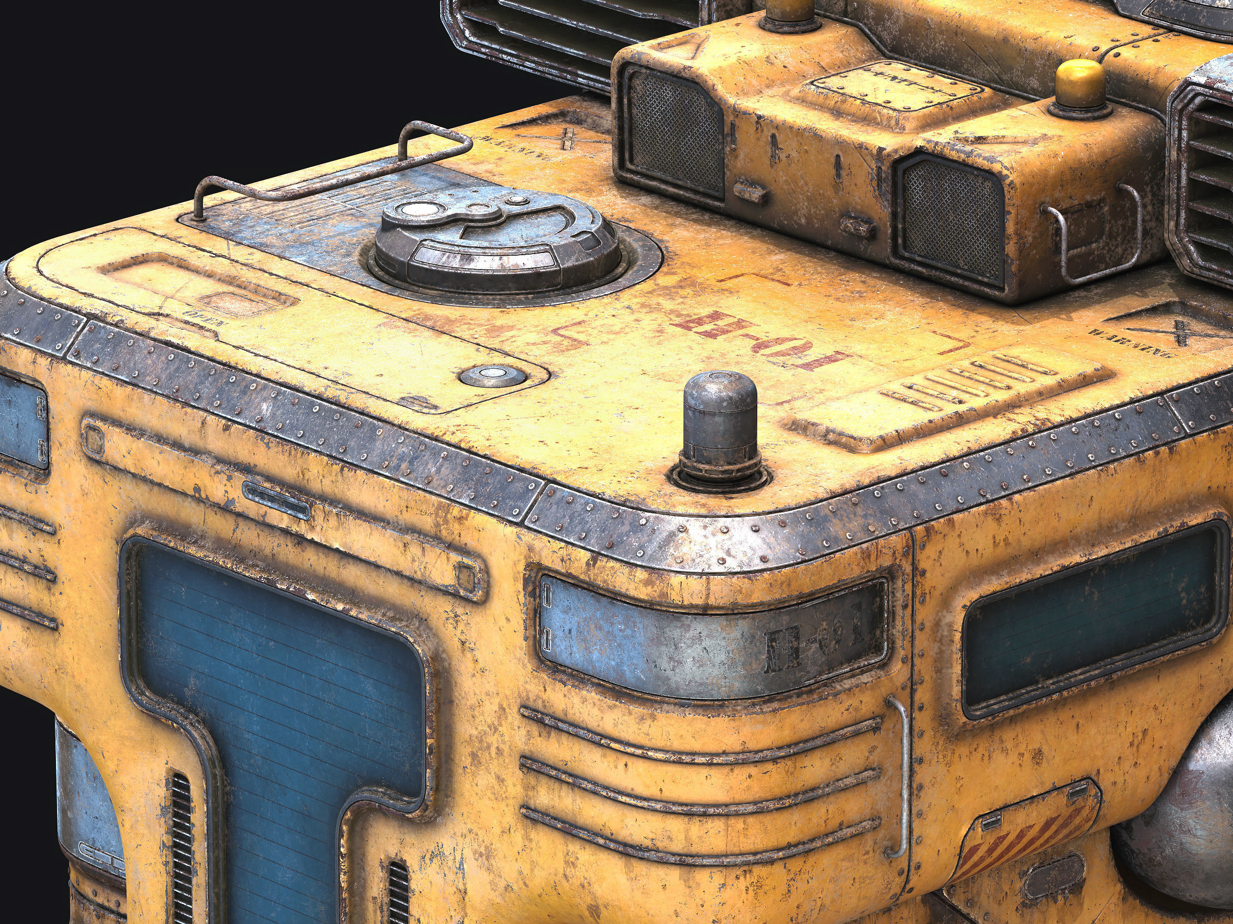 Old Junk Spaceship 3D model_7