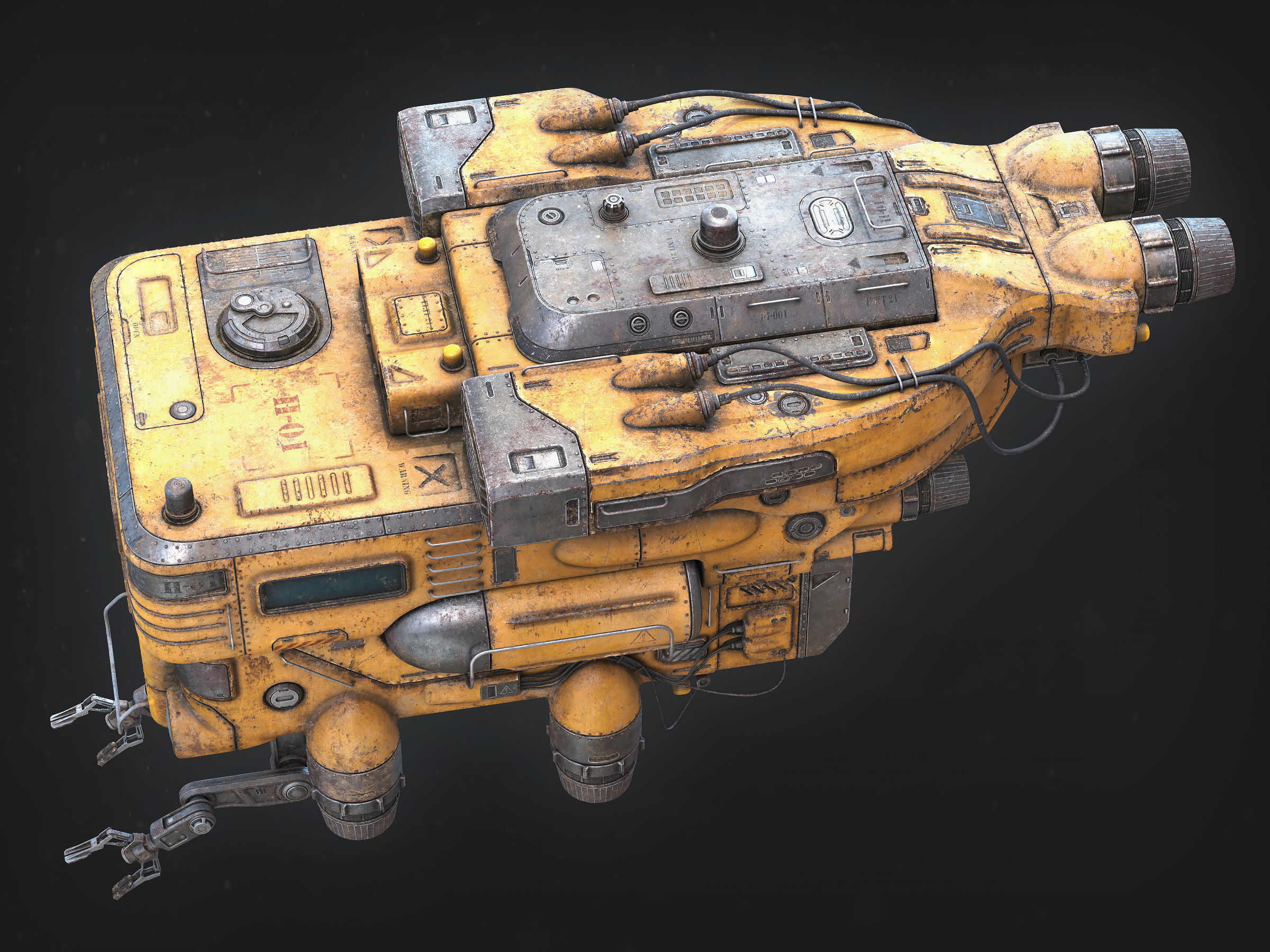 Old Junk Spaceship 3D model_1