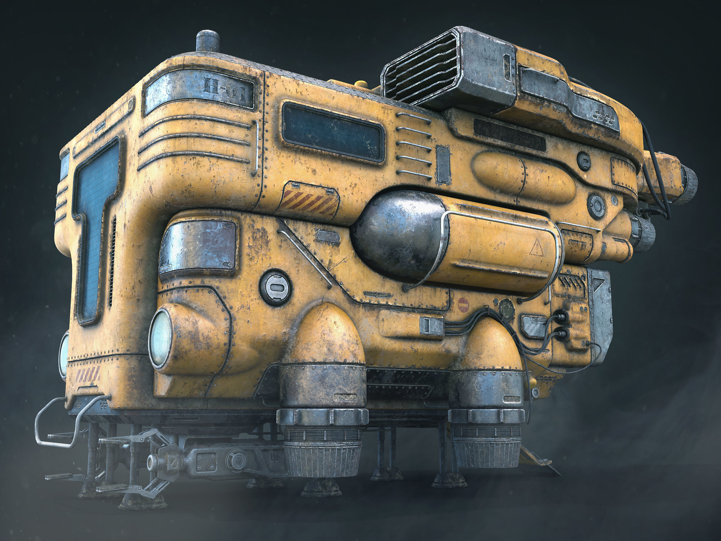 Old Junk Spaceship 3D model_5