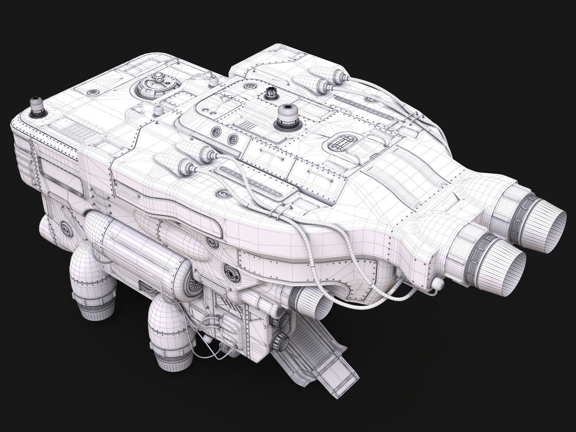 Old Junk Spaceship 3D model_12