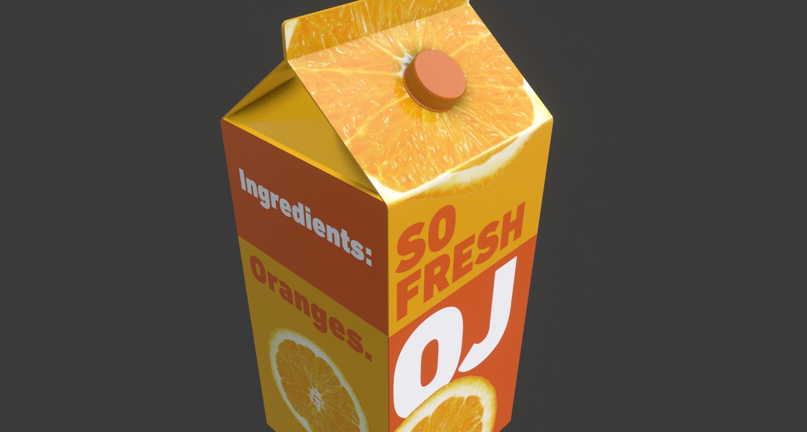 So Fresh 3D Orange Juice Carton with Professionally Designed Art 3D model_16