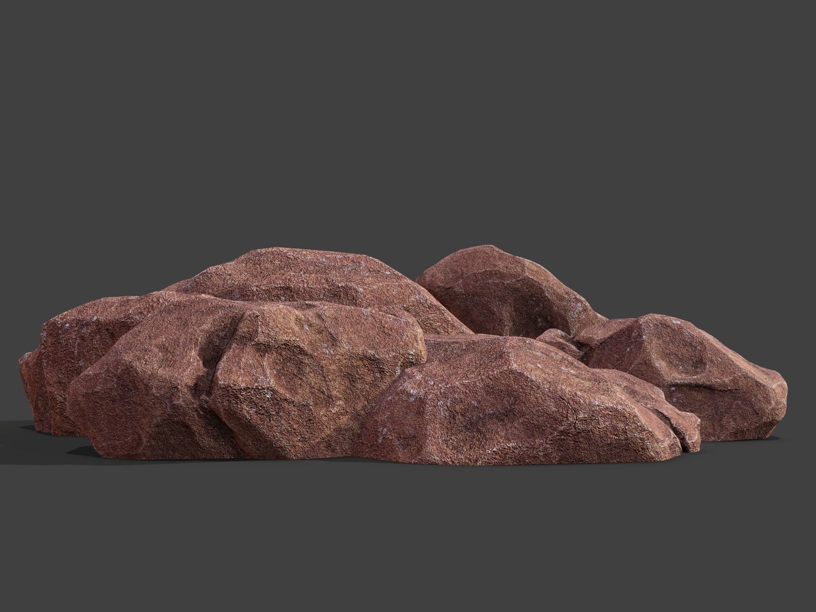 Rock boulder Low-poly PBR Low-poly 3D model_11
