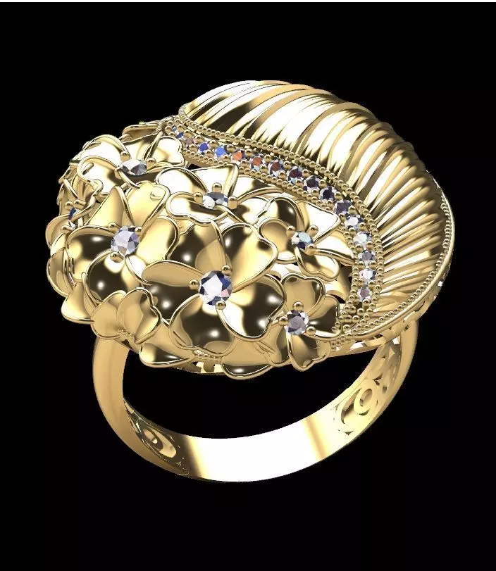 flower ring 3D model 2 3D print model_0