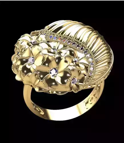 flower ring 3D model 2