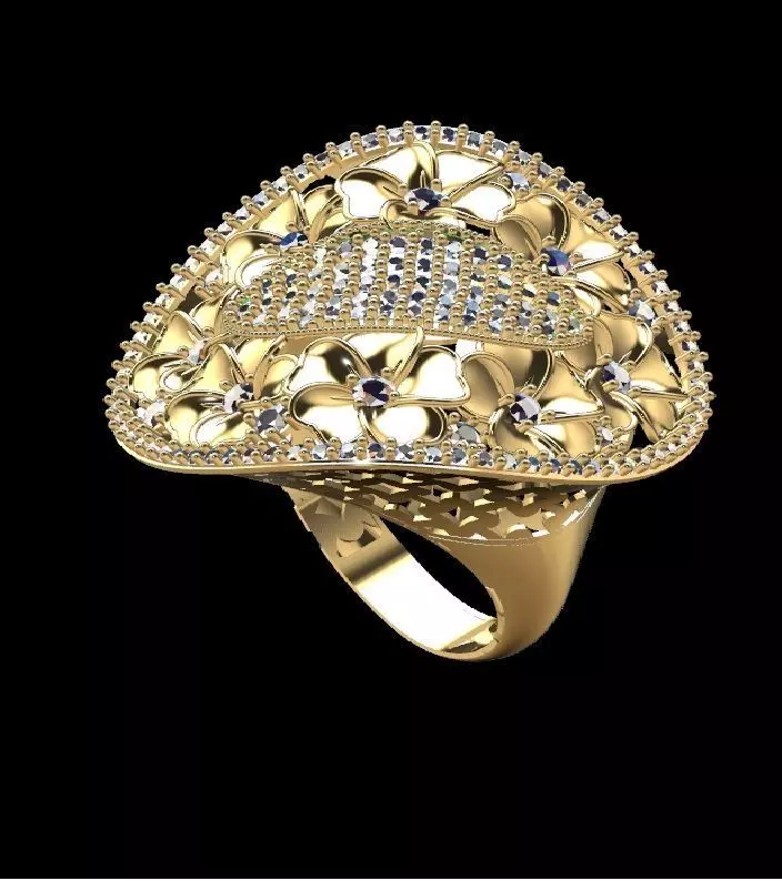 flower ring 3D model 3 3D print model_0