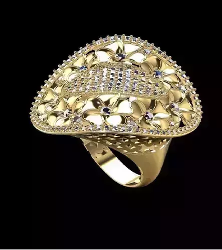 flower ring 3D model 3