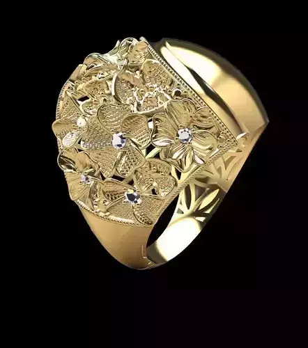 flower ring 3D model 4