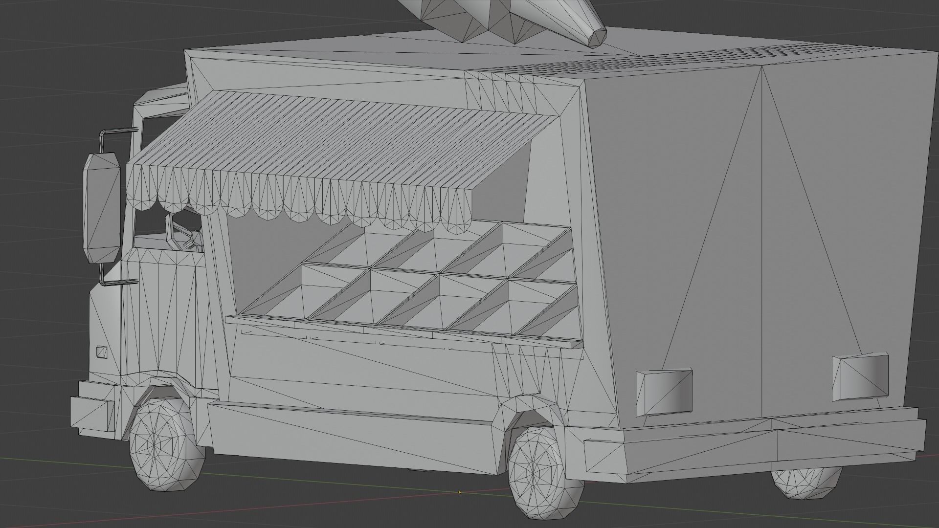 Cartoon Ice Cream Truck Low-poly 3D model_7