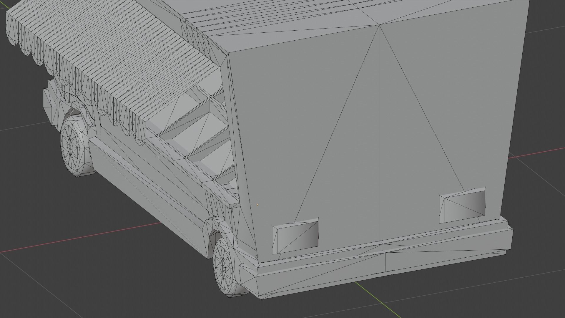 Cartoon Ice Cream Truck Low-poly 3D model_4