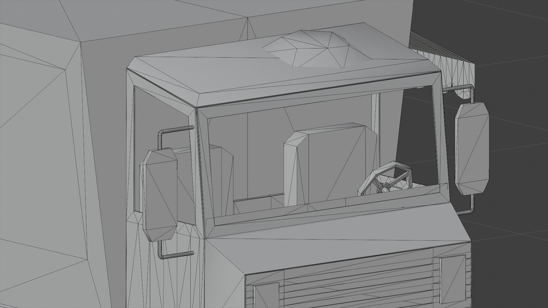 Cartoon Ice Cream Truck Low-poly 3D model_5