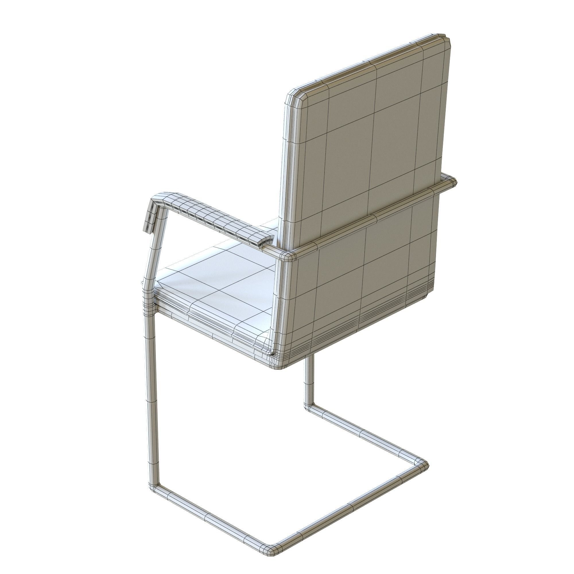 Meeting Room Chair Office Low-poly 3D model_10